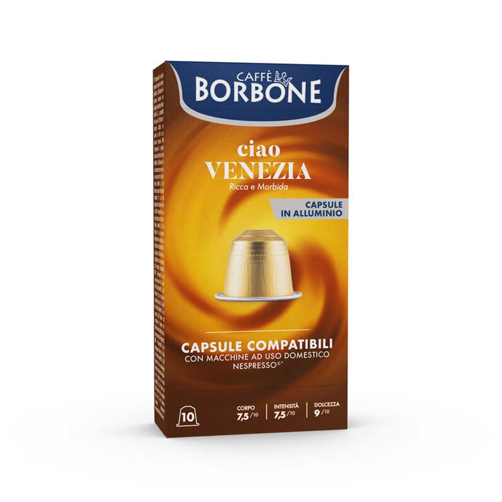 Borbone Ciao Venezia κάψουλες αλουμινίου συμβατές με μηχανές Nespresso 10 τεμάχια