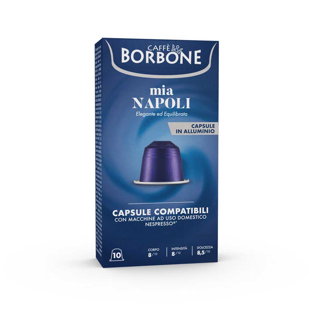 Borbone Mia Napoli κάψουλες αλουμινίου συμβατές με μηχανές Nespresso 10 τεμάχια