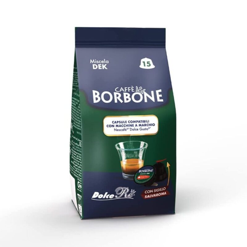 Caffe Borbone Miscela Dek ντεκαφεϊνέ κάψουλες καφέ για μηχανές Dolce Gusto 15 τεμάχια 1